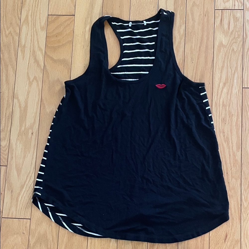 PJ Salvage Black Striped Women's pajama top